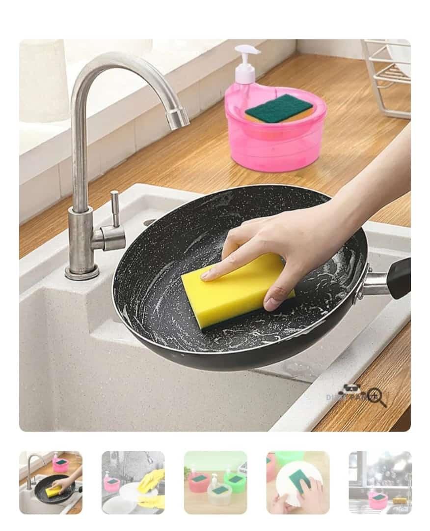 2-in-1 Soap Dispenser with Sponge Holder