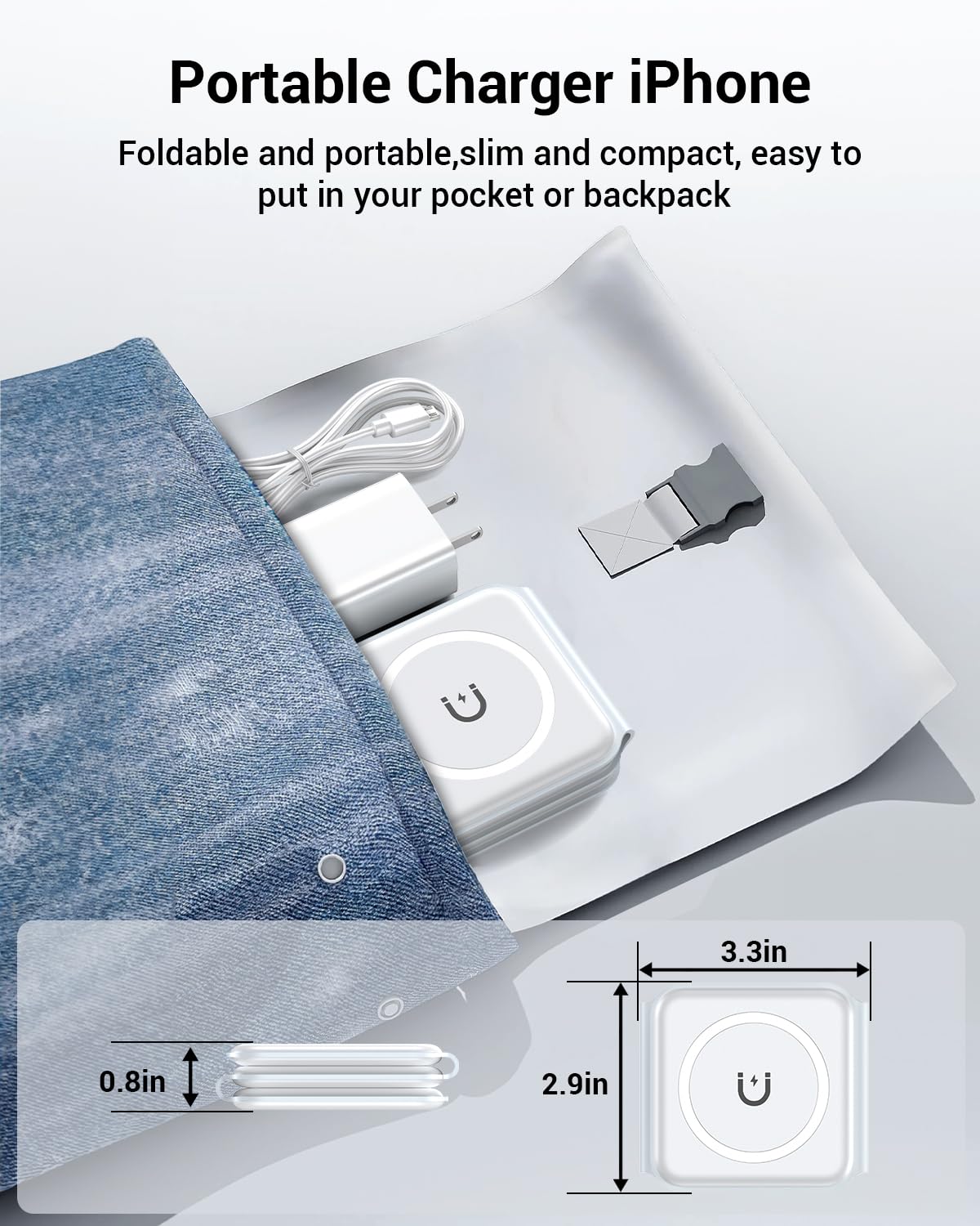 3-in-1 Foldable Magnetic Wireless Charger (MagSafe Compatible)