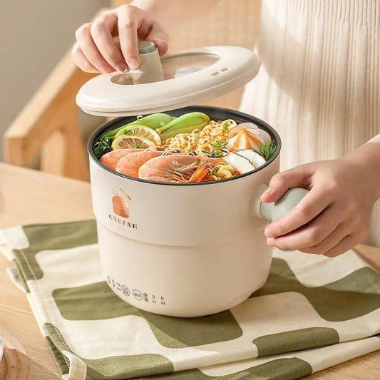 Mini Electric Cooking Pot (1.2L) , Cook noodles, pasta, eggs, soup, tea, or veggies in a few minutes. Perfect for hostels, office, and travel.