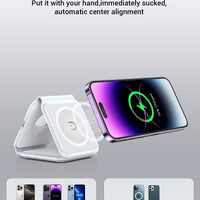 3-in-1 Foldable Magnetic Wireless Charger (MagSafe Compatible)
