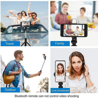 3-in-1 Extendable Selfie Stick Tripod with Bluetooth Remote + LED Flash