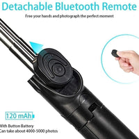 3-in-1 Extendable Selfie Stick Tripod with Bluetooth Remote + LED Flash