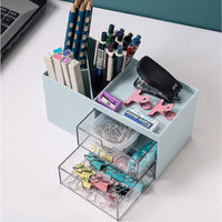 Minimalist Multi-Compartment Desk Organizer with Drawers , Keep your desk neat, organized, and clutter-free in seconds.
