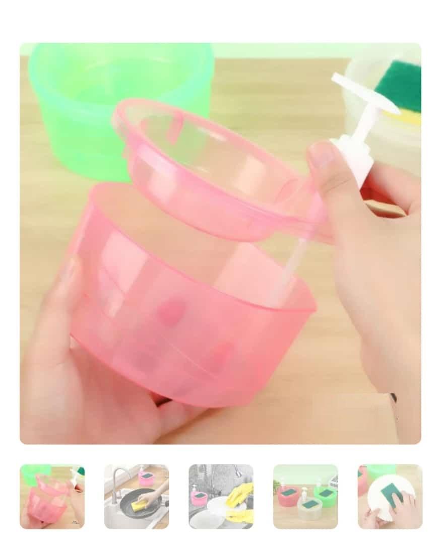 2-in-1 Soap Dispenser with Sponge Holder