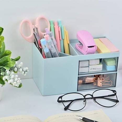 Minimalist Multi-Compartment Desk Organizer with Drawers , Keep your desk neat, organized, and clutter-free in seconds.