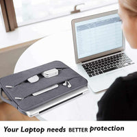 Sleek Nylon Fabric Laptop Bag Cover with inner Fur Cushion material